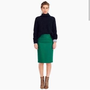 JCREW No 2 Pencil Skirt Green 4P